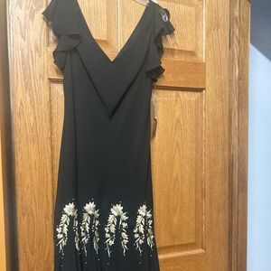 NWT beautiful black cocktail dress with delicate beaded detail